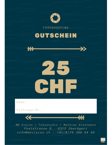 Gutschein Fotoshooting CHF 25